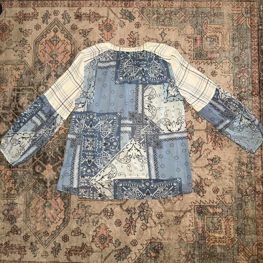 Johnny Was Workshop Patchwork Peasant Top - image 3